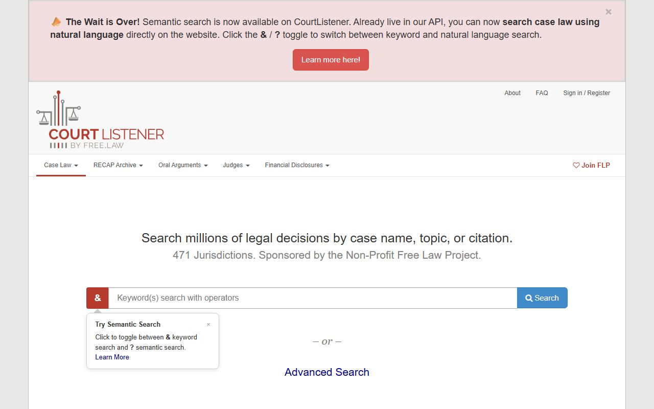 CourtListener free federal docket archive for Suffolk County cases