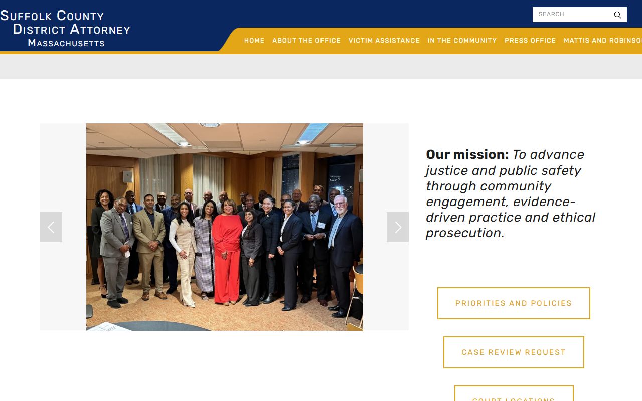 Suffolk County District Attorney site covering diversion and specialty court programs